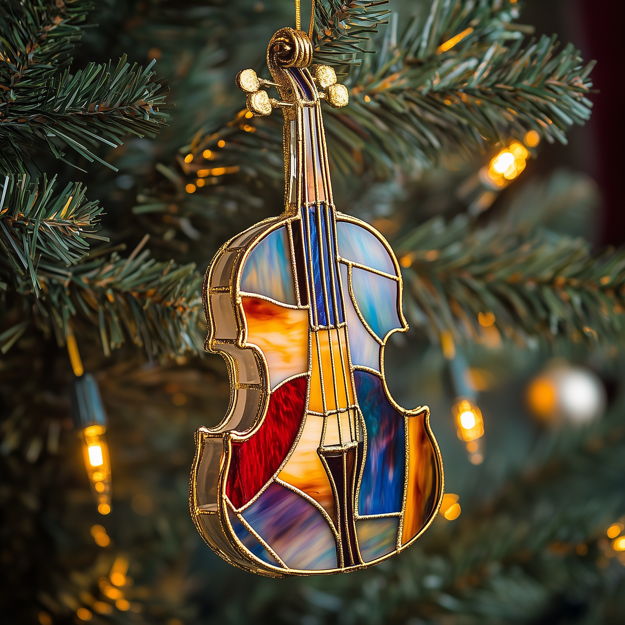 Colorful Violin Mica Ornament Feel the Love of Home with Ornaments Everyone Will Adore