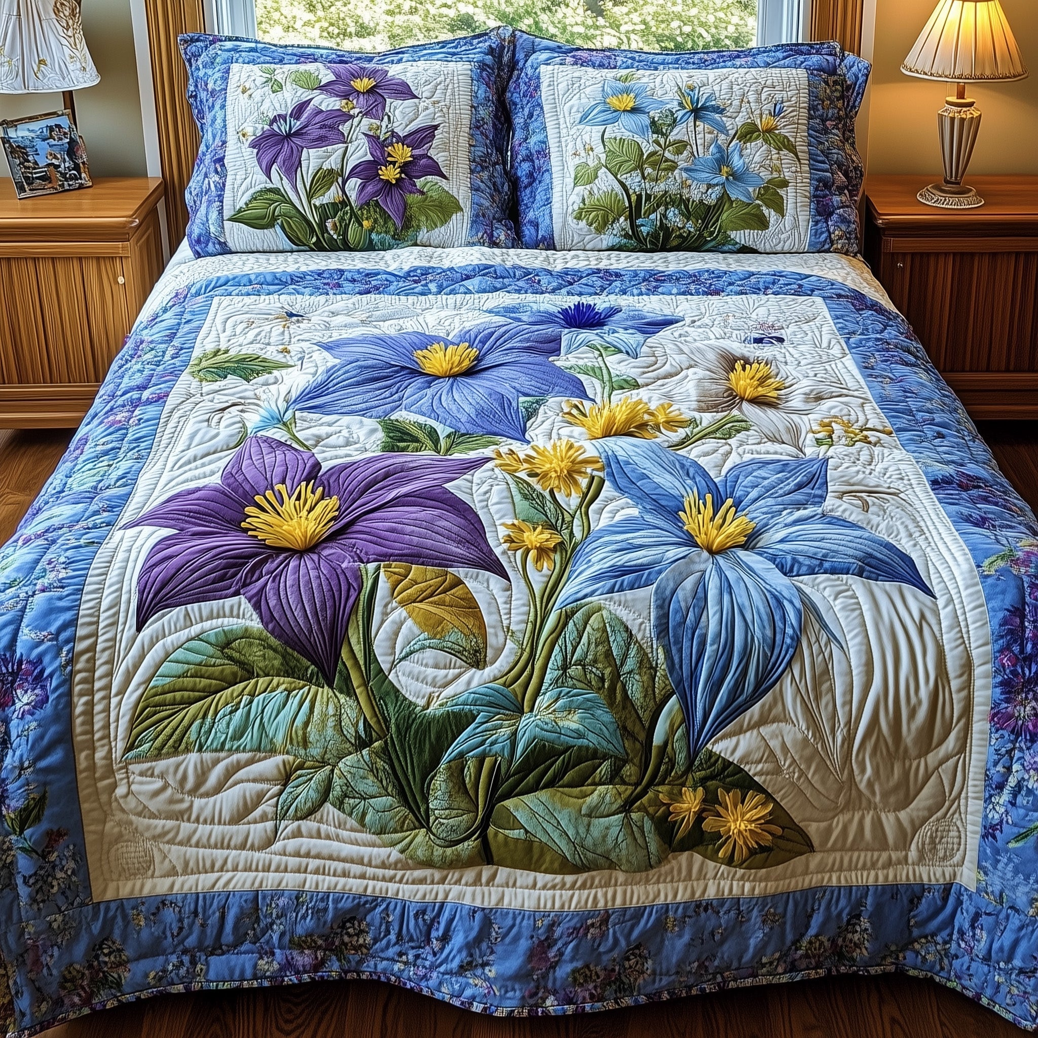 Columbine Charm Quilted Bedding Set Duvet Cover Bedspread Gifts For Mom Who Has Everything