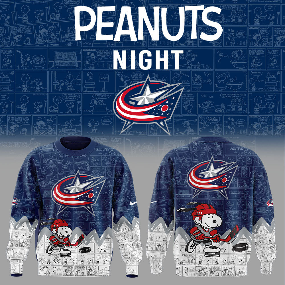 Columbus Blue Jackets 75th Anniversary Of Peanuts Sweatshirt Ideas For Boyfriend