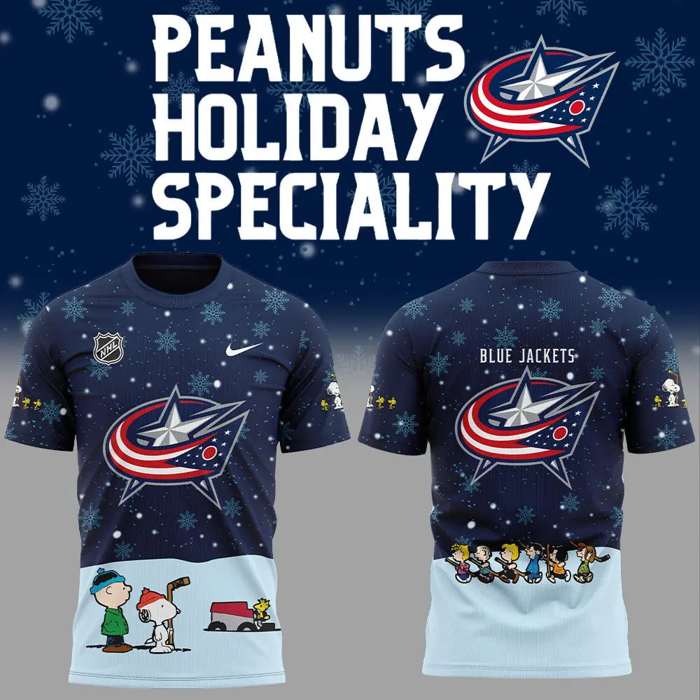 Columbus Blue Jackets Peanuts Hockey Shirt Snoopy Night Hockey T-Shirt Good Gift Ideas For Girlfriend