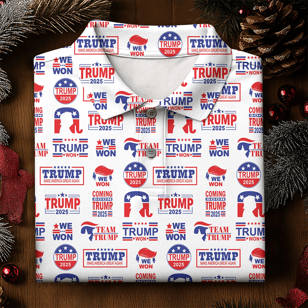 Coming Soon Trump Pattern Christmas Golf Tops For Men Christmas Golf Shirt Men Golf Apparels