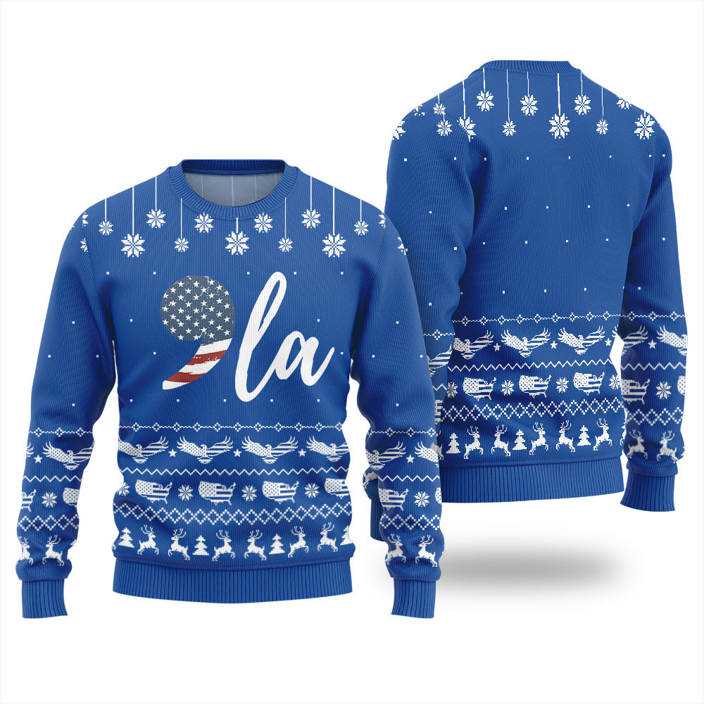 Comma La Kamala Harris Funny Christmas Pullover Royal Stylish Winter Sweatshirt for Everyday Wear