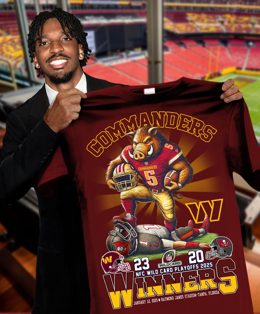 Commanders Winners 23-20 NFL Wild Card Playoffs 2025 T-Shirt Gifts For Football Fans