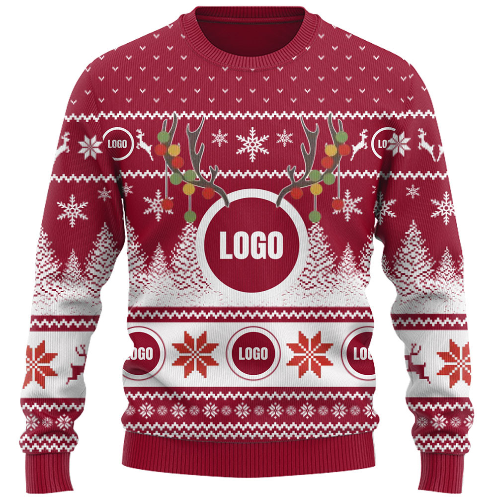 Company Logo And Face Ugly Christmas Sweater Lovely Christmas Sweater Gift for Mom or Grandma