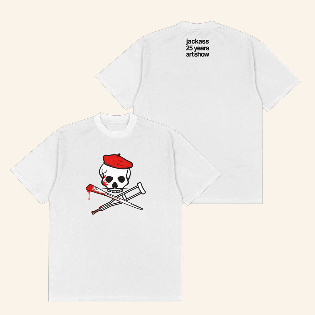 Complex Merch Jackass 25 Years Art Show T-Shirt White Xmas Gifts For Him Complex Merch Jackass 25 Years Art Show T-Shirt White Xmas Gifts For Him