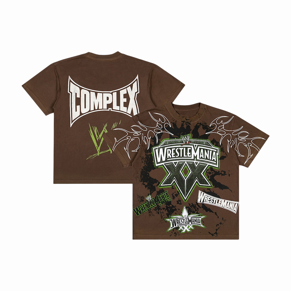 Complex x WWE Brown WrestleMania T-Shirt World Wrestling Entertainment Merch WWE Fans Gear