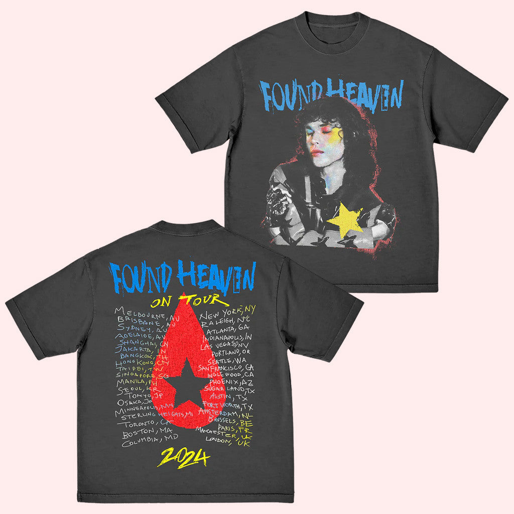 Conan Gray Merch Black Found Heaven On Tour 2024 T-Shirt Gift Ideas For Fans Conan Gray Merch Black Found Heaven On Tour 2024 T-Shirt Gift Ideas For Fans