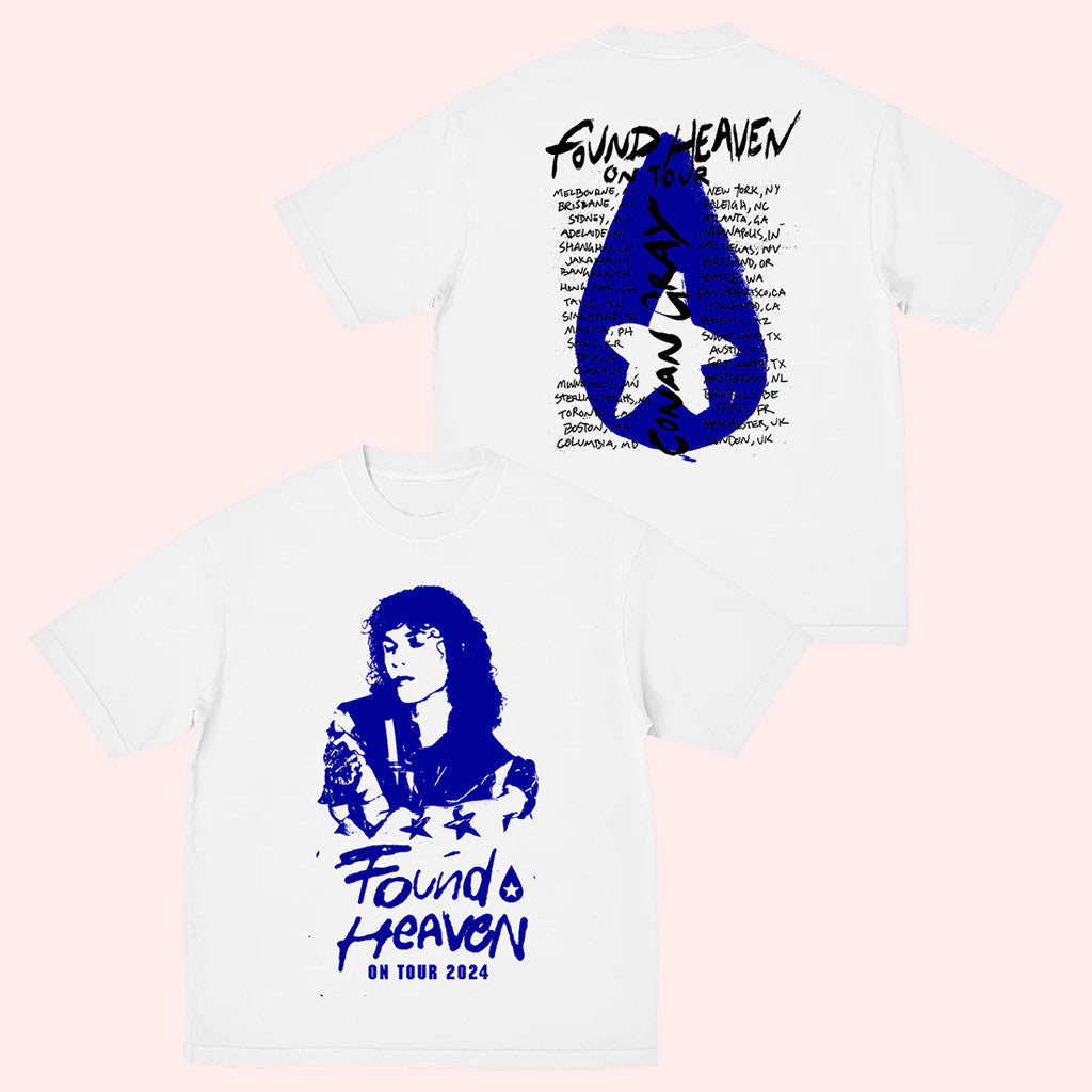 Conan Gray Merch White Found Heaven On Tour 2024 T-Shirt Gift Ideas For Fans Conan Gray Merch White Found Heaven On Tour 2024 T-Shirt Gift Ideas For Fans