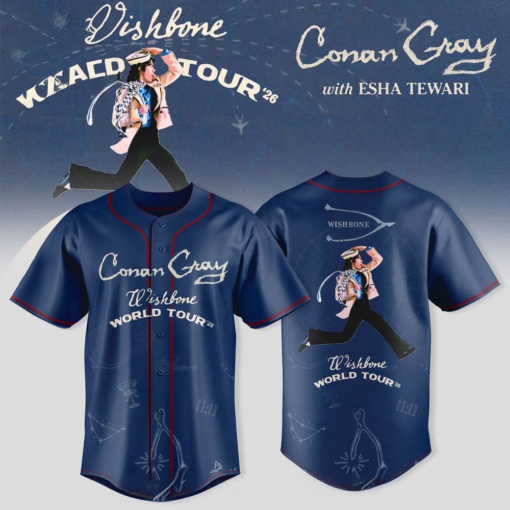 Conan Gray Wishbone World Tour 2026 Baseball Jersey Conan Gray Merch Gifts For Fans