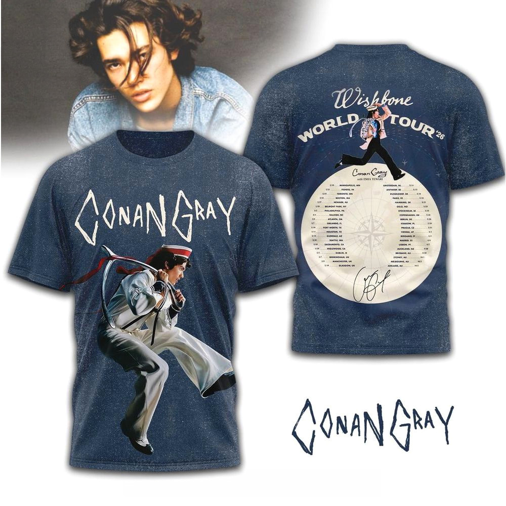 Conan Gray Wishbone World Tour 2026 T-Shirt Conan Gray Merch Gifts For Fans