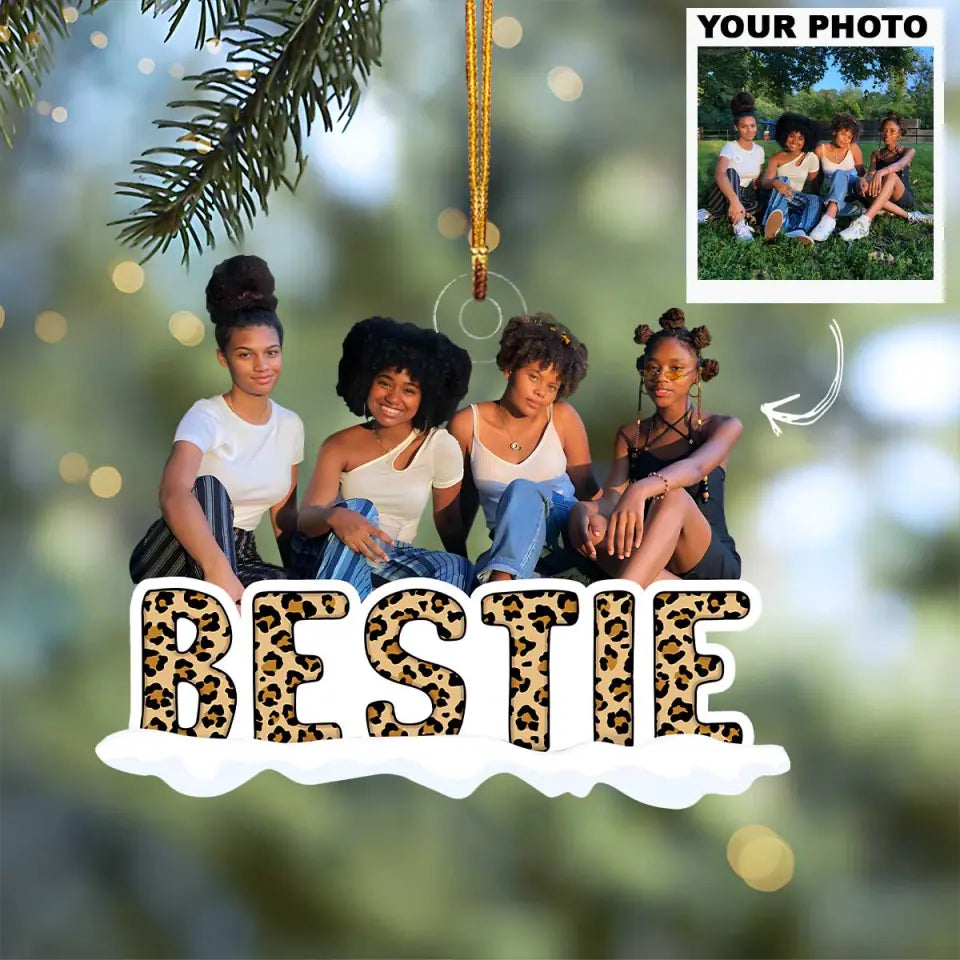 Congrats On Being My Bestie Personalized Custom Photo Mica Ornament Christmas Gift For