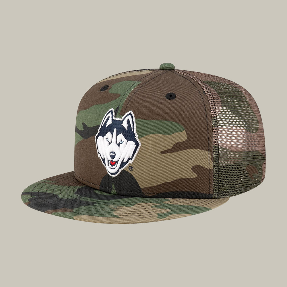 Connecticut Huskies Camo Snapback Hat UConn Huskies 2026 NCAA Basketball Final Four Merch