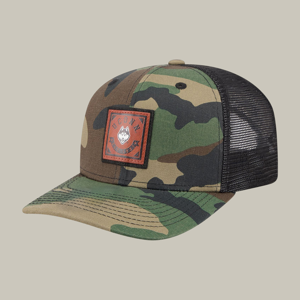 Connecticut Huskies Camo Trucker Hat UConn Huskies 2026 NCAA Basketball Final Four Merch