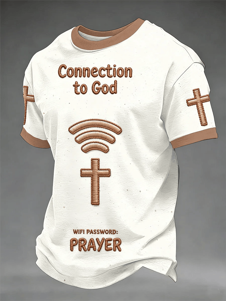Connection To God Wifi Password Prayer T-Shirt Apparel Mens Christian Gifts