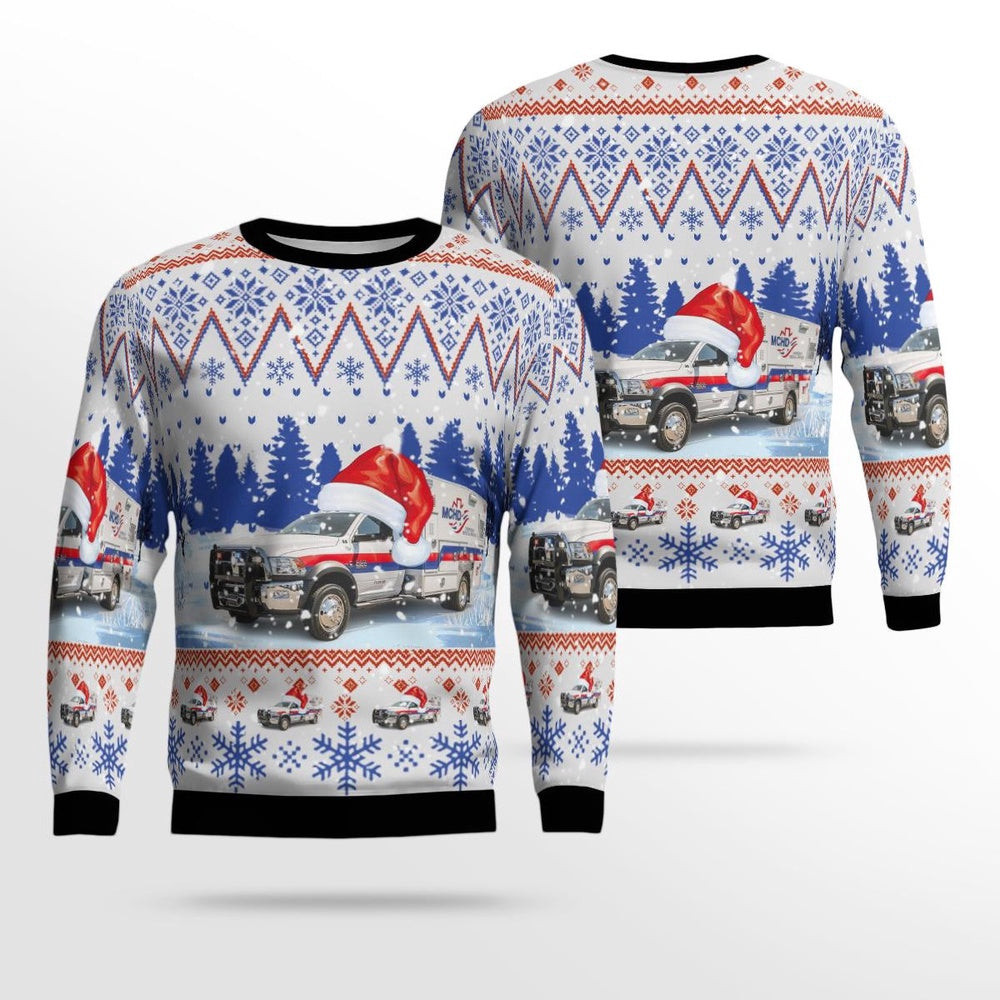 Conroe Texas Montgomery County Hospital District AOP Ugly Sweater Xmas Unisex Sweater Christmas Gifts For Men Women