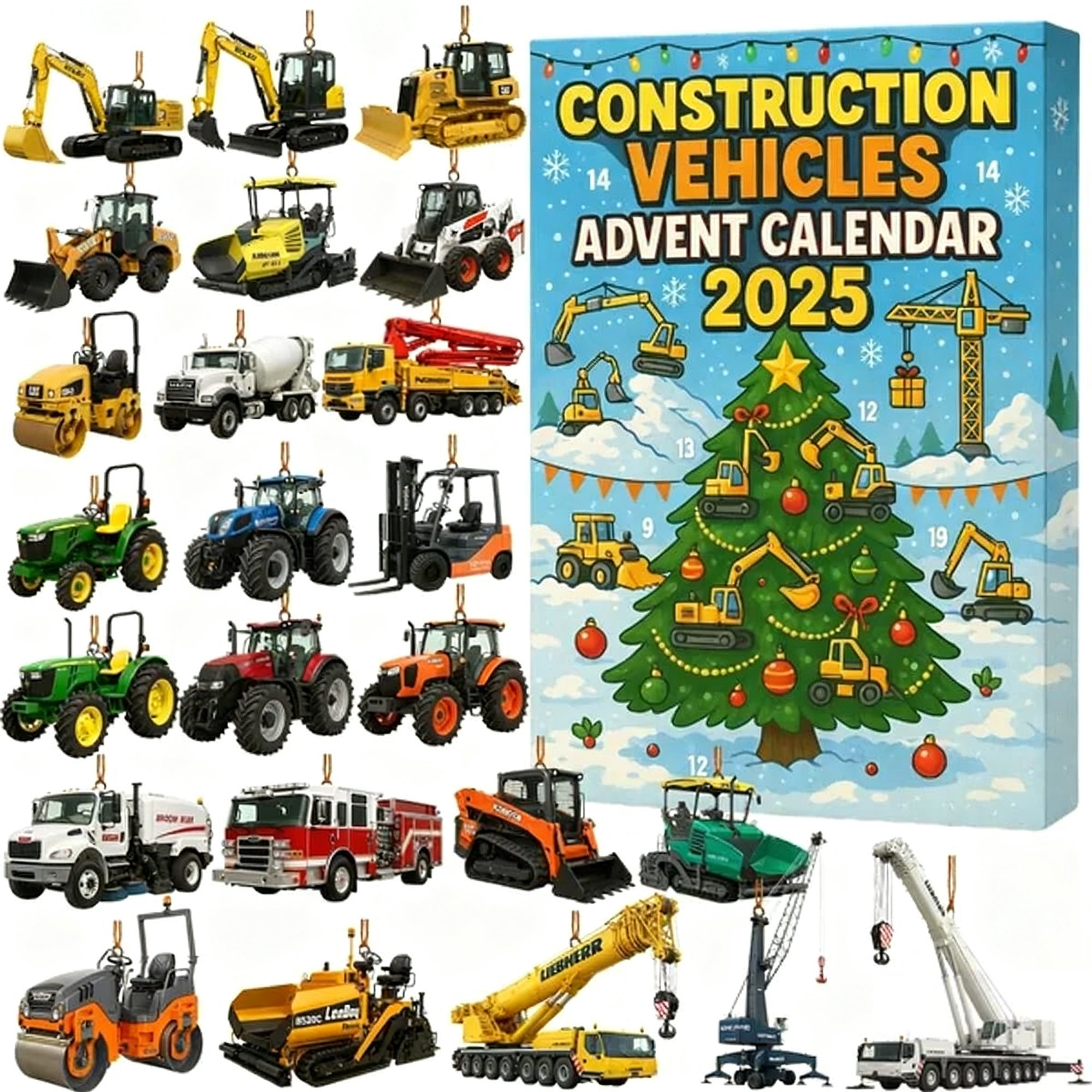 Construction Vehicle Advent Calendar 2025 Holiday Countdown Xmas Advent Calendar Kid Xmas Gift