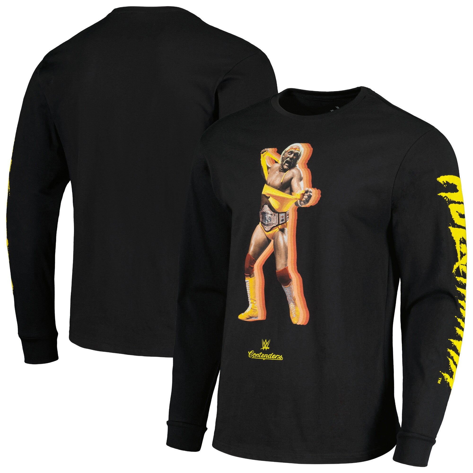Contenders Clothing Black Hulk Hogan Wordmark Brother Long Sleeve Tshirt Hulk Hogan Merch Contenders Clothing Black Hulk Hogan Wordmark Brother Long Sleeve Tshirt Hulk Hogan Merch