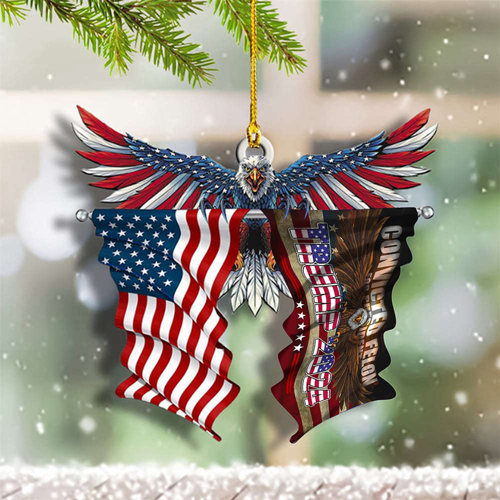 Convicted Felon for President Trump 2024 US Eagle Ornament