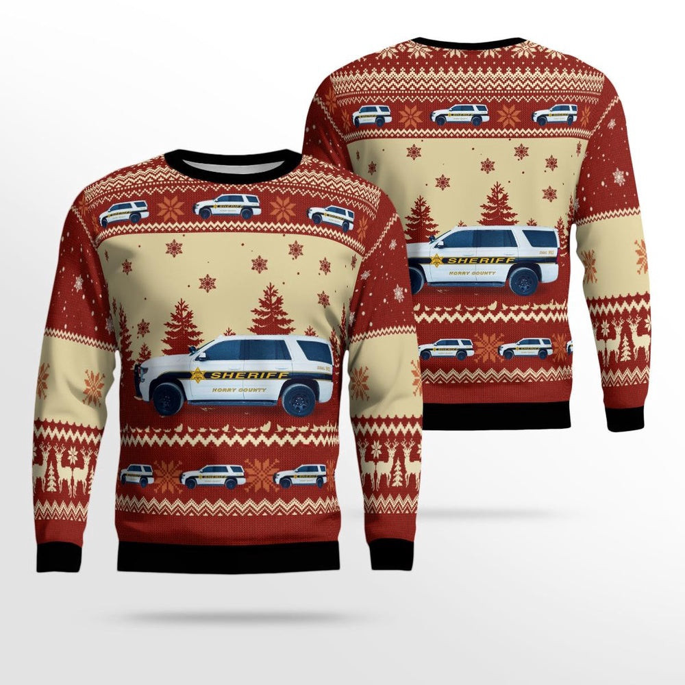 Conway South Carolina Horry County Sheriffs Office AOP Ugly Christmas Sweater Xmas Unisex Sweater Christmas Gifts For Men Women