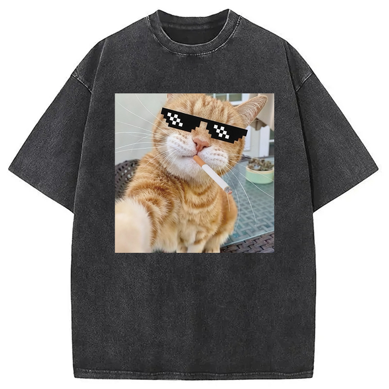 Cool Cat Cringey Washed T-Shirt Funny Quote Unisex Shirt Gifts For Brother