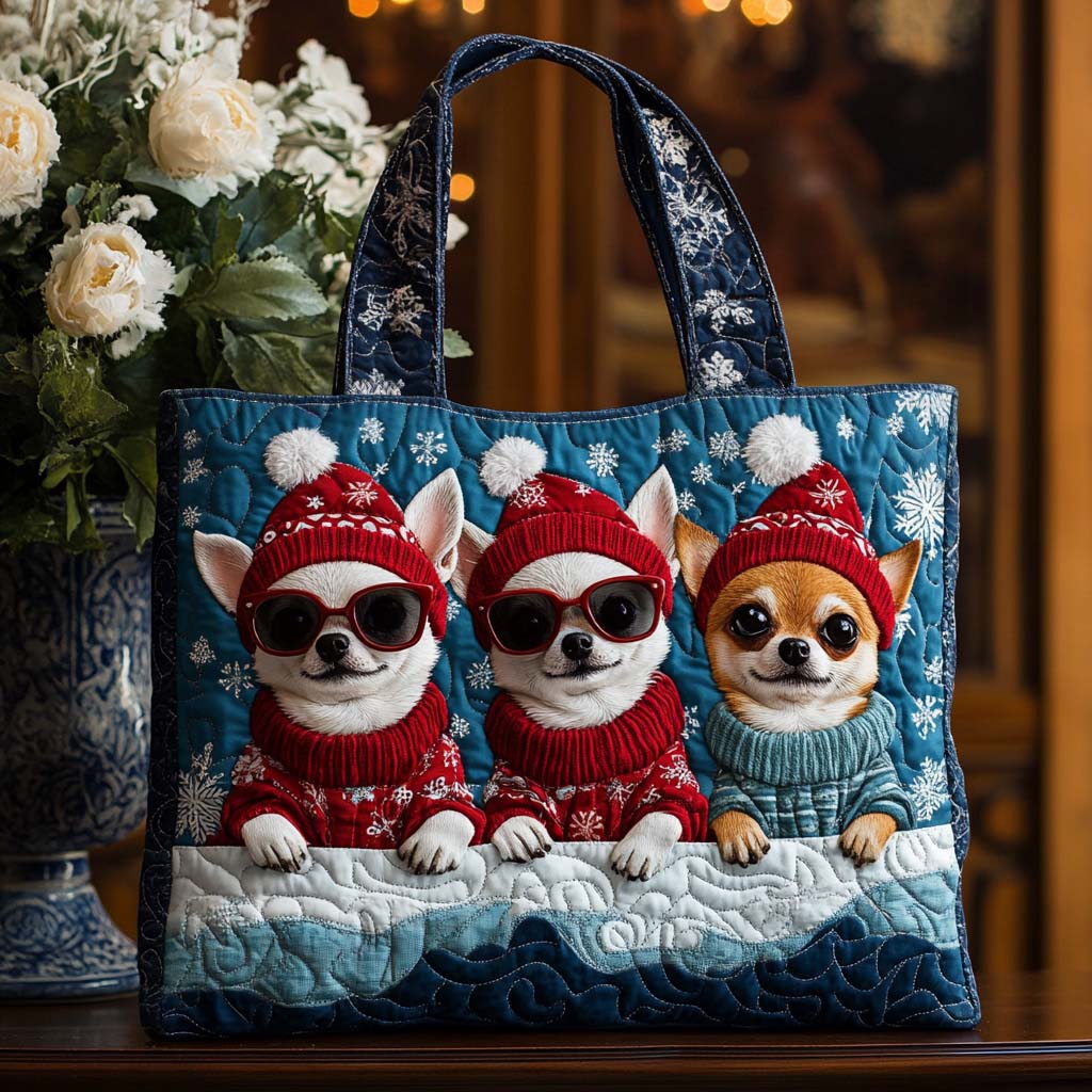 Cool Chihuahua Quilted Tote Bag Perfect Gift For Dog Lovers