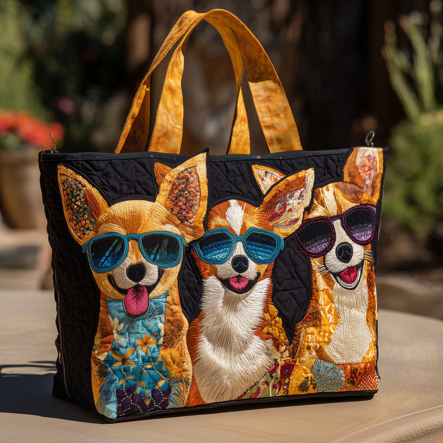Cool Chihuahua Style Quilted Tote Bag Unique Gifts For Dog Lovers