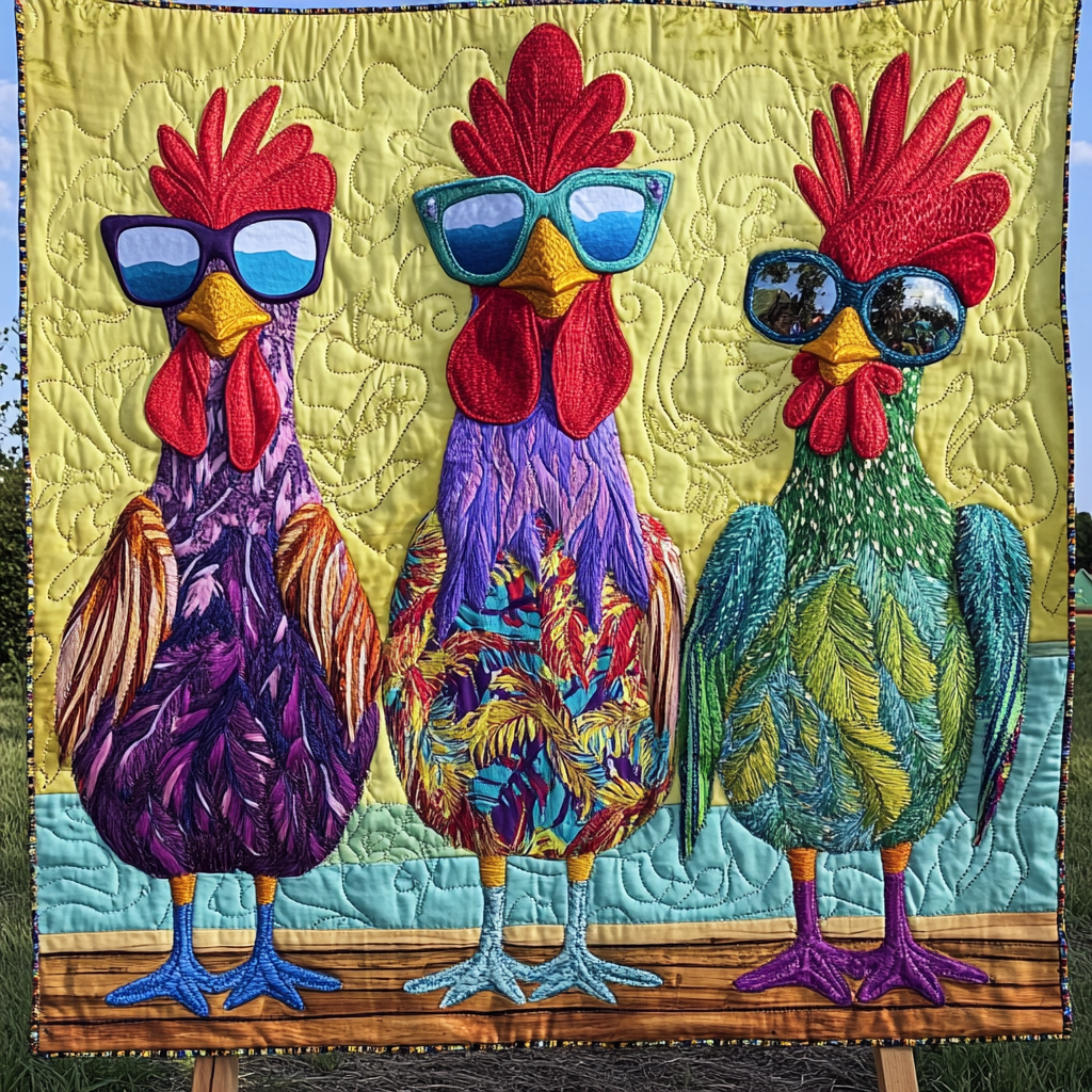 Cool Cluckers Quilted Blanket Best Couch Throw Blanket Gifts For Chicken Famers