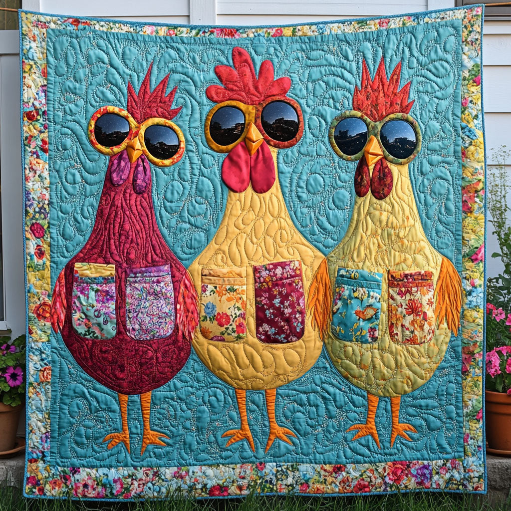 Cool Coop Trio Quilted Blanket Best Couch Throw Blanket Chicken Christmas Presents