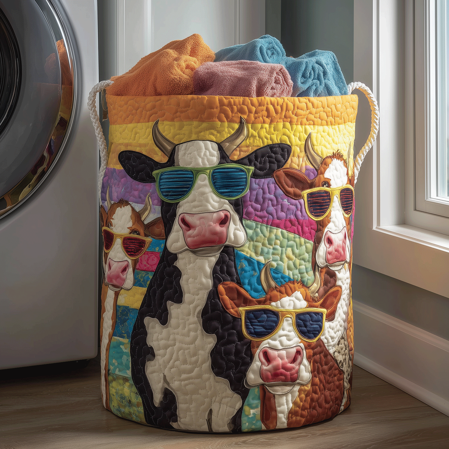 Cool Cow Quilted Laundry Basket Fall Merch Pick