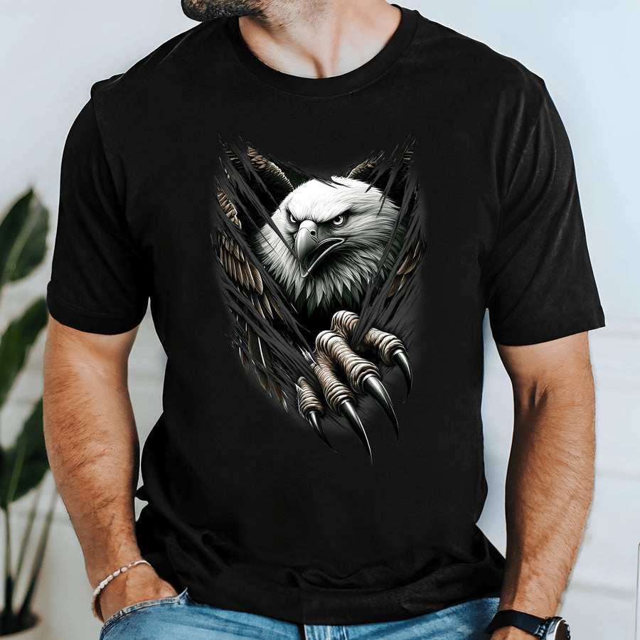 Cool Eagle Claw Scratch Patriotic T-Shirt Gift for Dad