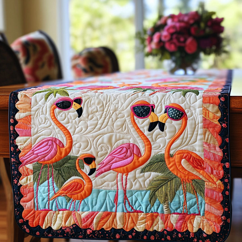 Cool Flamingo Squad Quilted Table Runner Dining Room Decor Ideas Flamingo Christmas Gifts