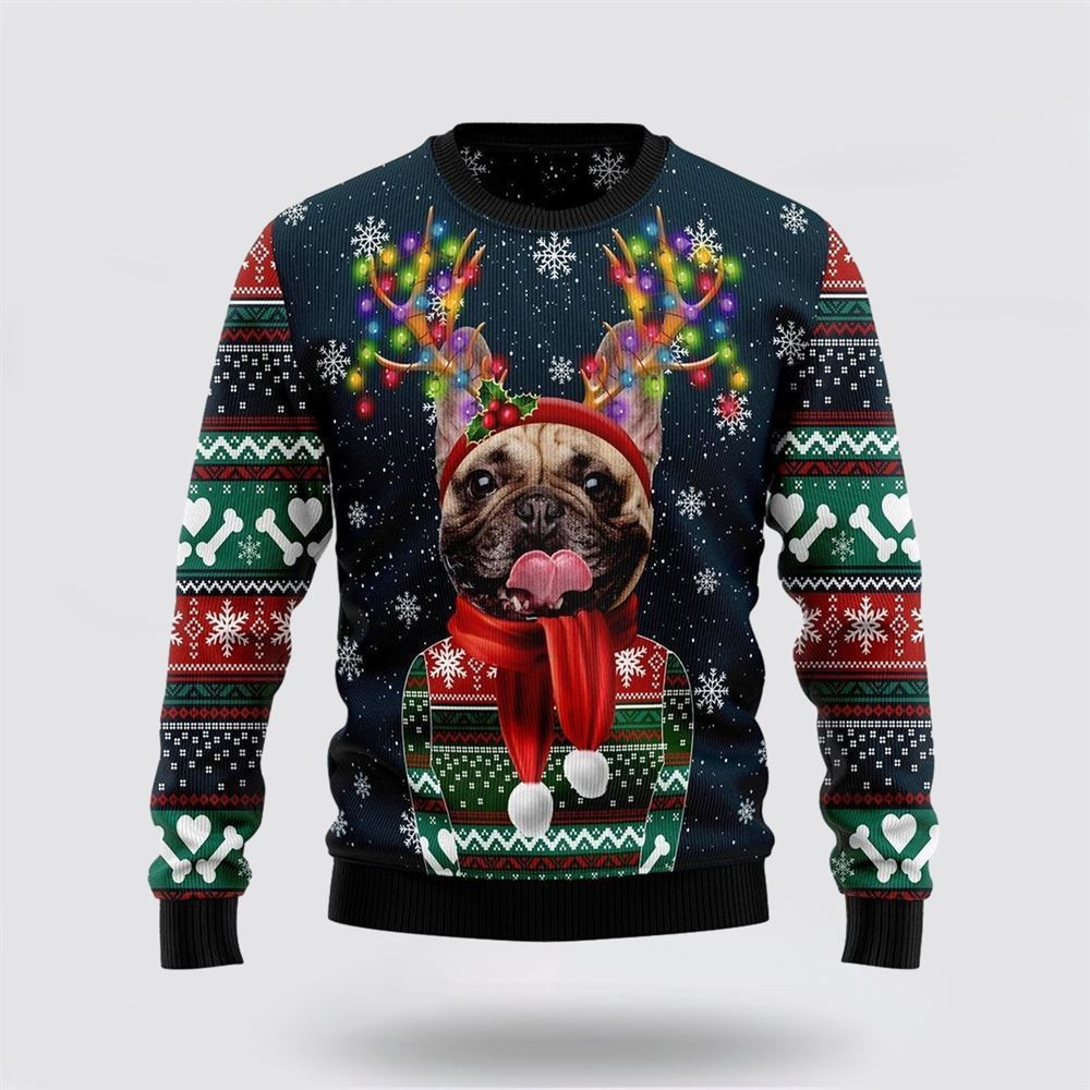Cool French Bulldog Ugly Christmas Sweater Christmas Gift For Dog Love Christmas Gift Idea