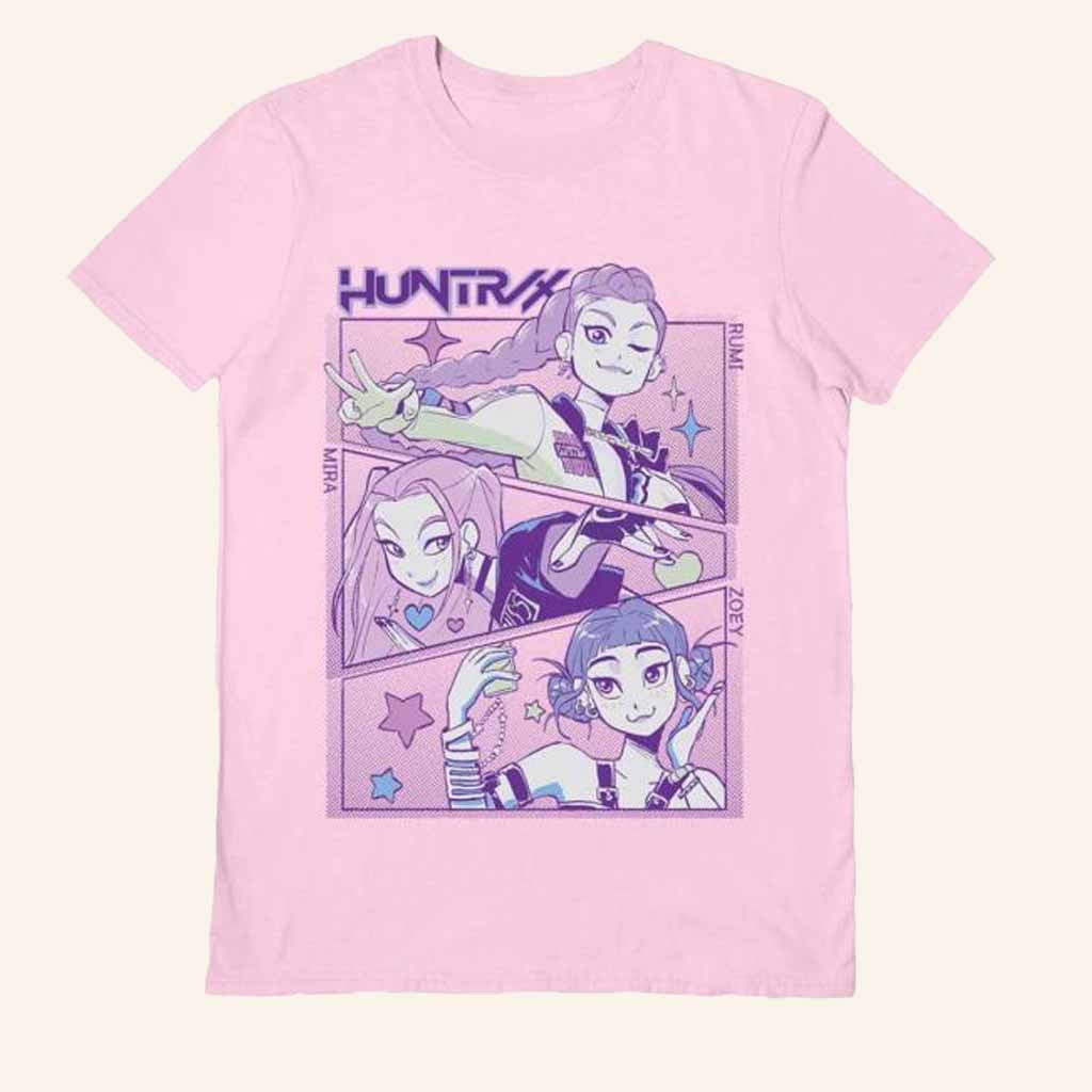 Cool Merch Pyramid Kpop Demon Hunters Huntrix Pink T-Shirt Gifts For Daughter Cool Merch Pyramid Kpop Demon Hunters Huntrix Pink T-Shirt Gifts For Daughter
