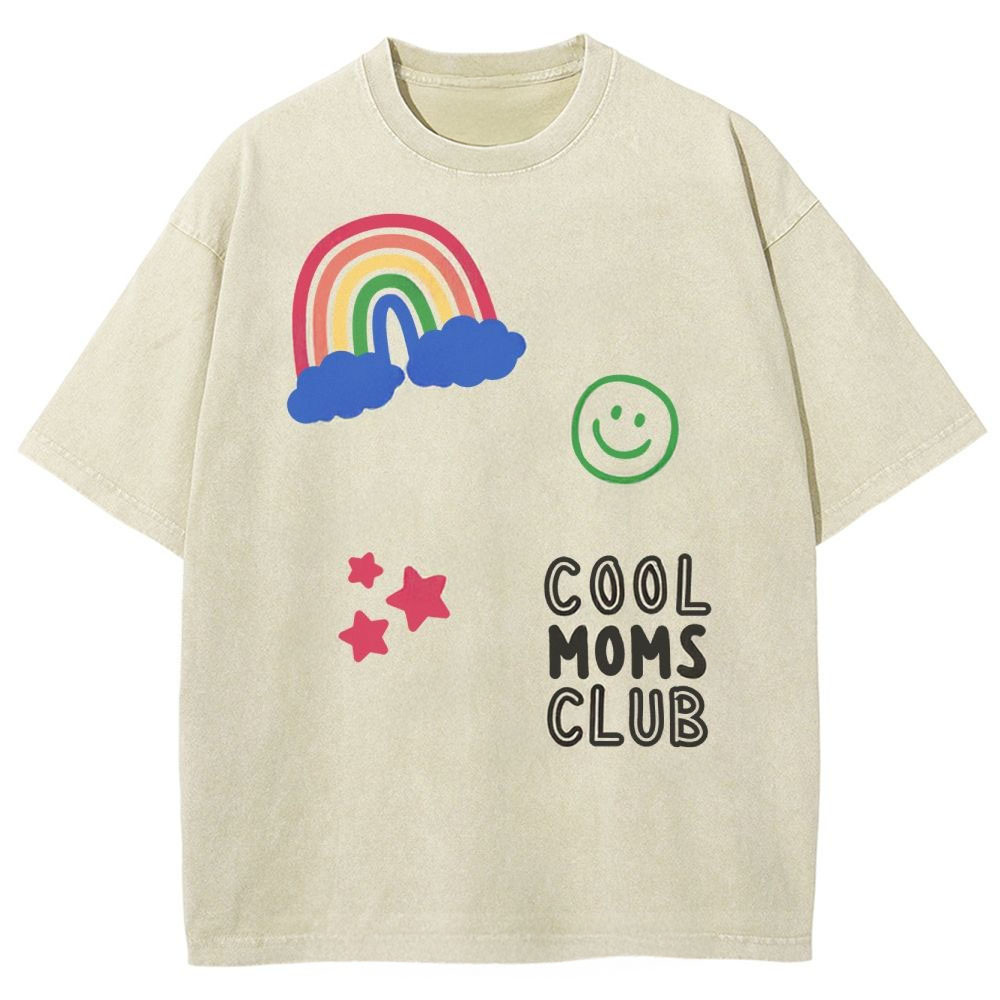 Cool Moms Club T-Shirt Funny Rainbow Mom Life Clothing Best Gift For Mom