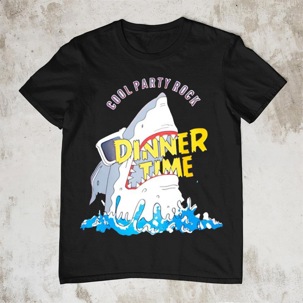 Cool Party Rock Dinner Time Shark T-Shirt Funny Cartoon Trending Meme Gift Ideas Best Gift Fans