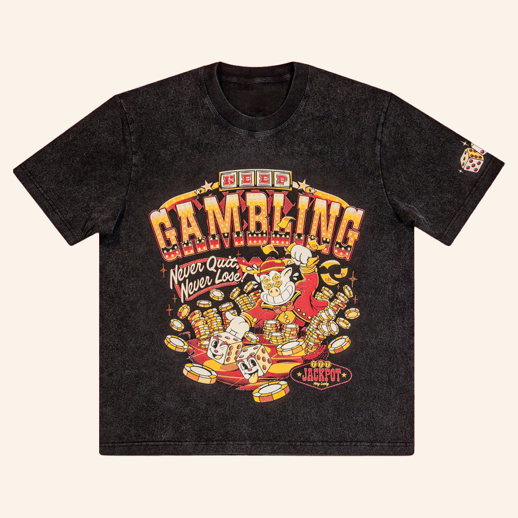 Cool Shirtz Merch Gambling Wash T-Shirt Christmas Gift Ideas For Boyfriend