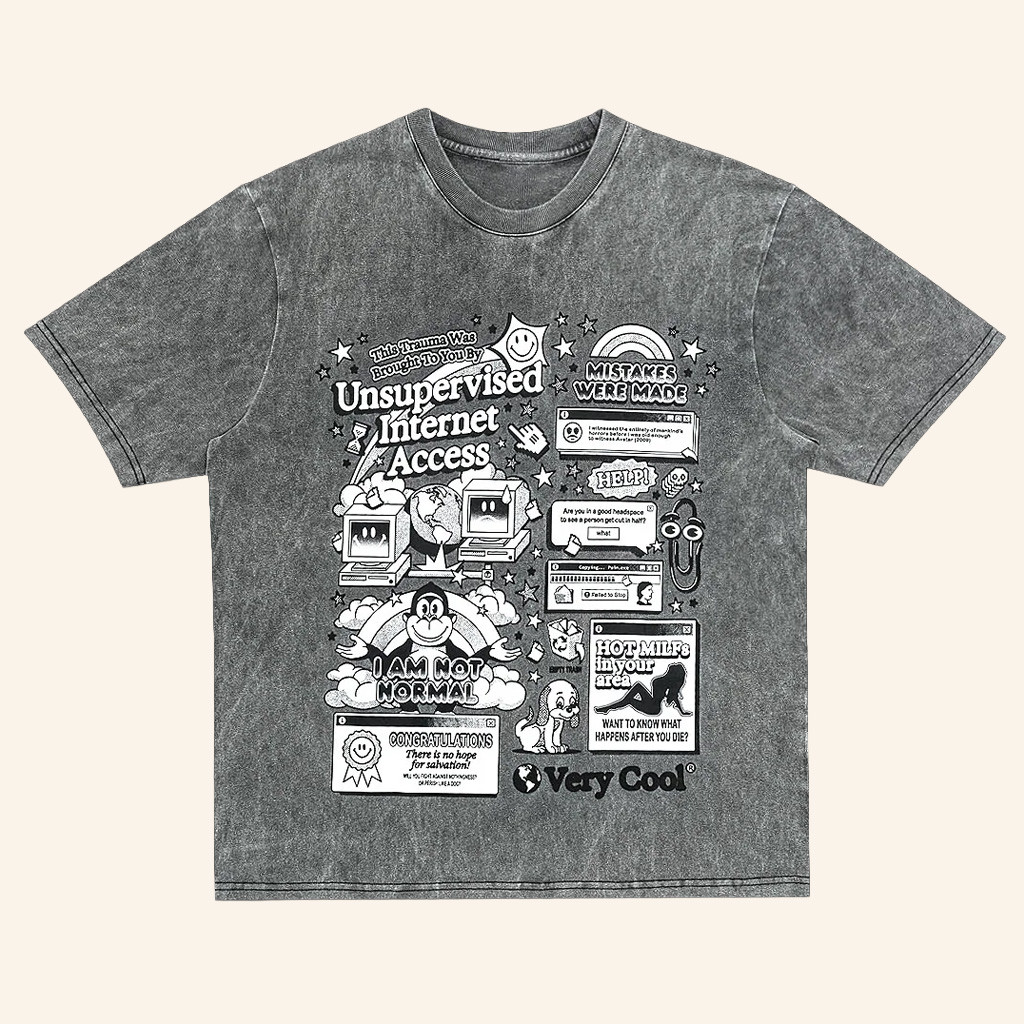 Cool Shirtz Merch Unsupervised Internet Access Wash T-Shirt Xmas Gifts For Husband Cool Shirtz Merch Unsupervised Internet Access Wash T-Shirt Xmas Gifts For Husband