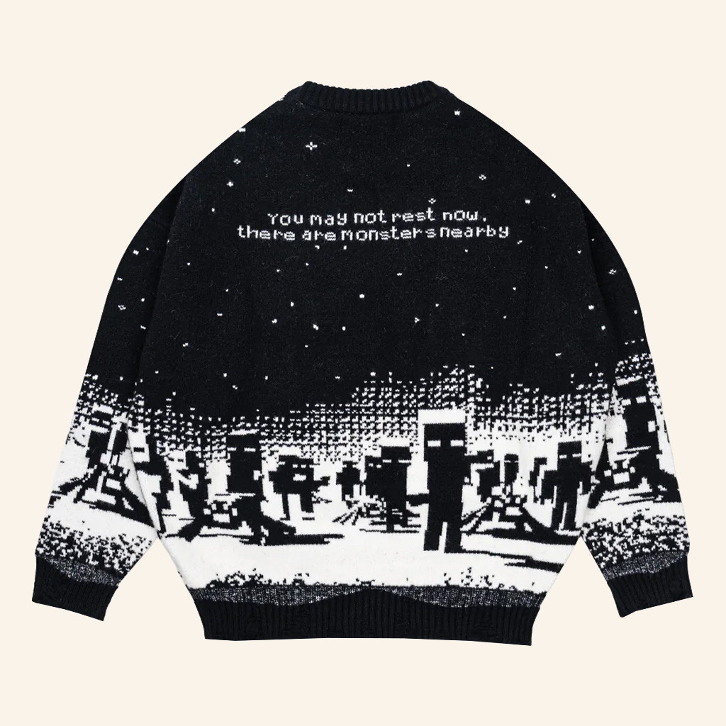 Cool Shirtz Merch Very Cool X Minecraft Sweater Monsters Nearby Sweater Gifts For Sister