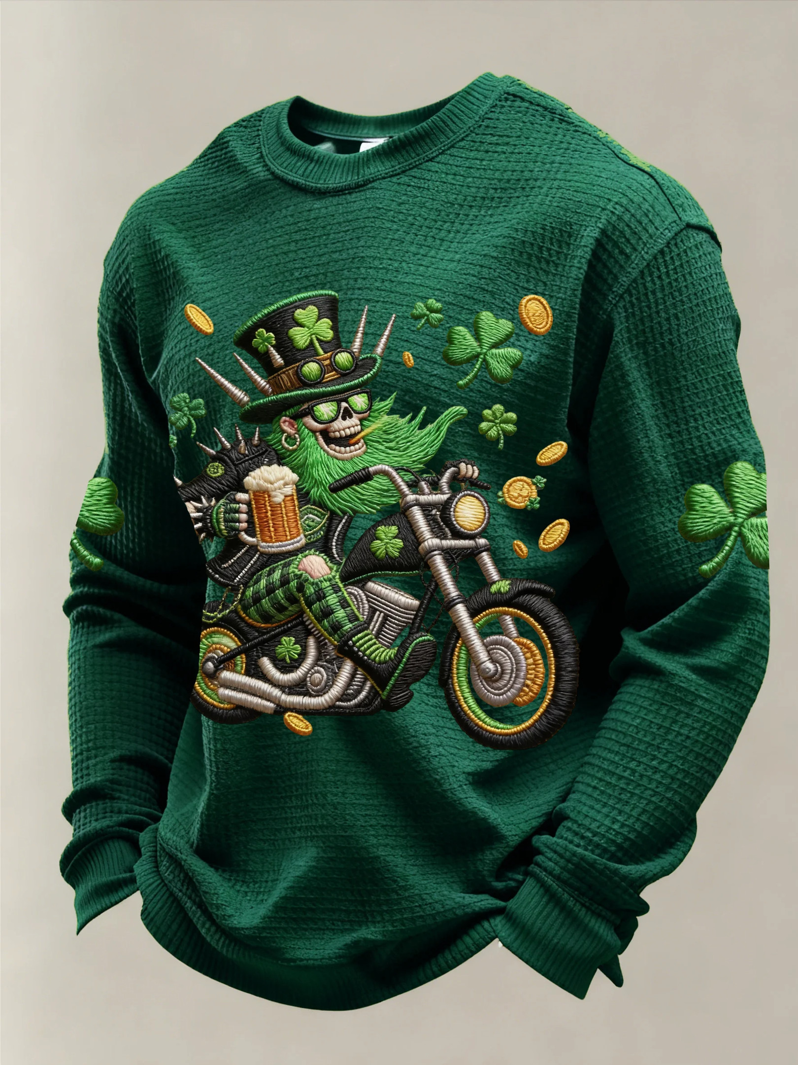 Cool St Patrick'S Day Funny Skeleton Lucky Shamrock Day Long Sleeve T Shirt Lucky Irish Gifts