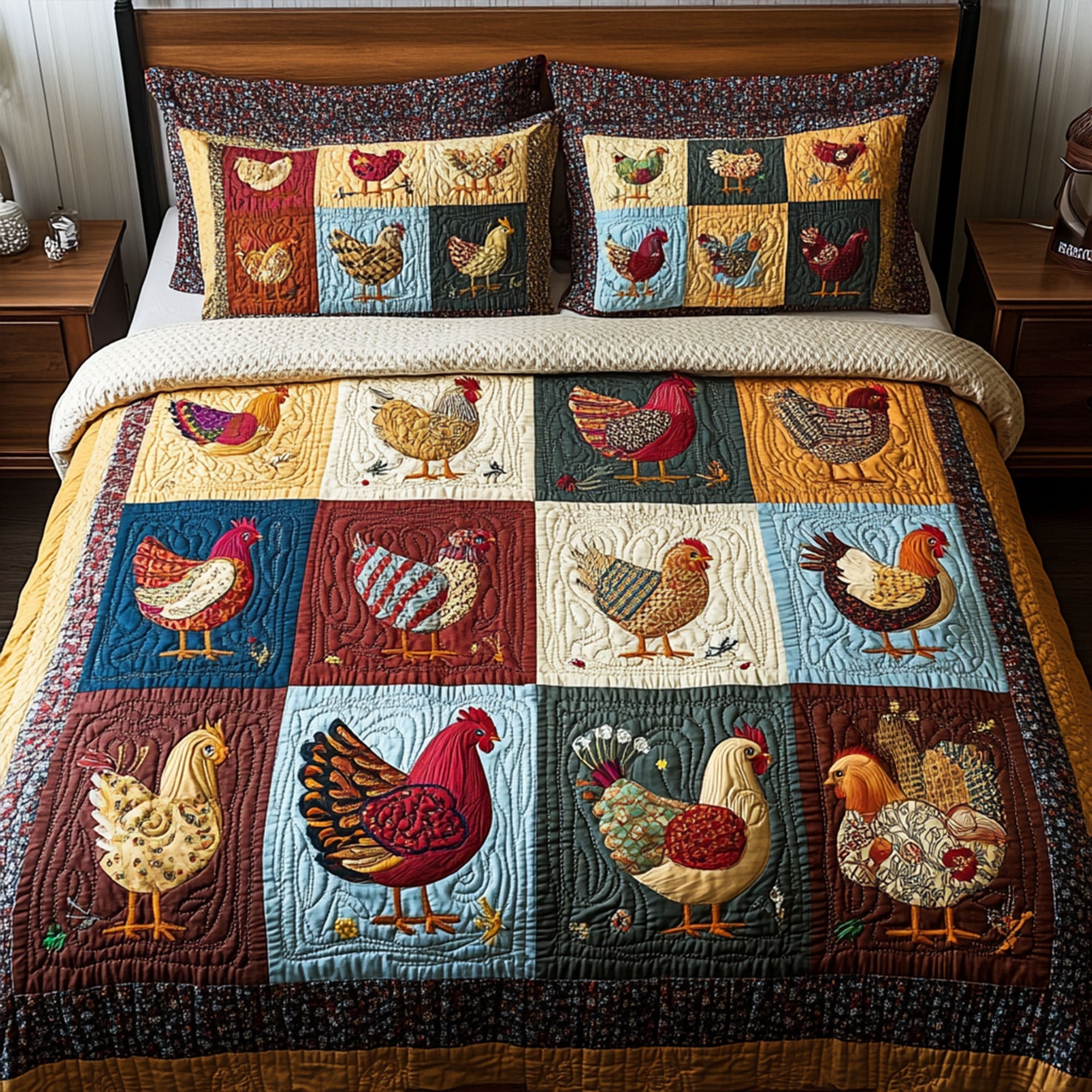 Coop Couture Quilted Bedding Set Holiday Duvet Covers Gifts For People Who Raise Chickens