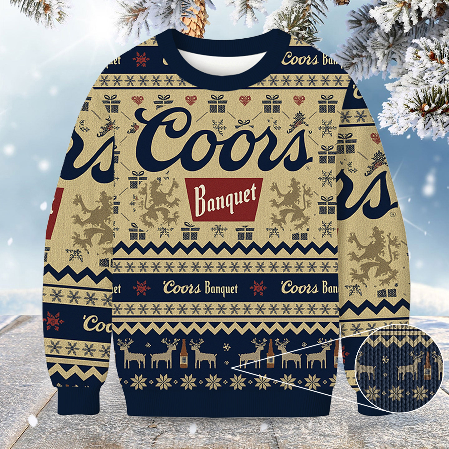 Coors Banquet Snowing Christmas Ugly Sweater Winter Apparel Beer Lover Christmas Gifts