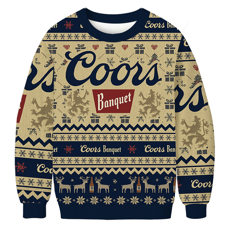 Coors Banquet Snowing Christmas Ugly Sweatshirt Christmas Cozy Winter Wear Gift Ideas Coors Banquet Snowing Christmas Ugly Sweatshirt Christmas Cozy Winter Wear Gift Ideas