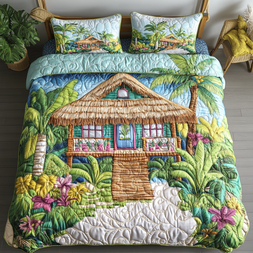 Coral Coast Quilted Bedding Set Luxury Comforter Gift Set for Him or Her