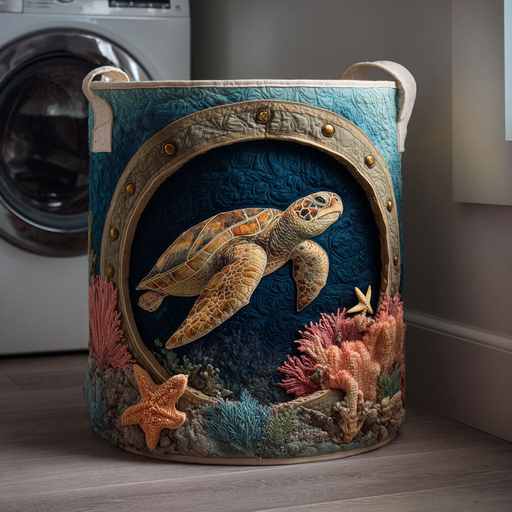 Coral Dream Quilted Laundry Basket Beautiful Quilted Laundry Hamper Gift for Any Occasion