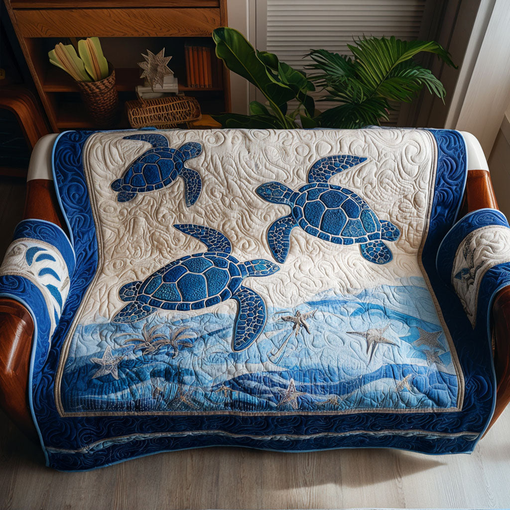 Coral Dreamer Quilted Sofa Cover Home Decor Christmas Gifts For People Who Loves Sea Turtle