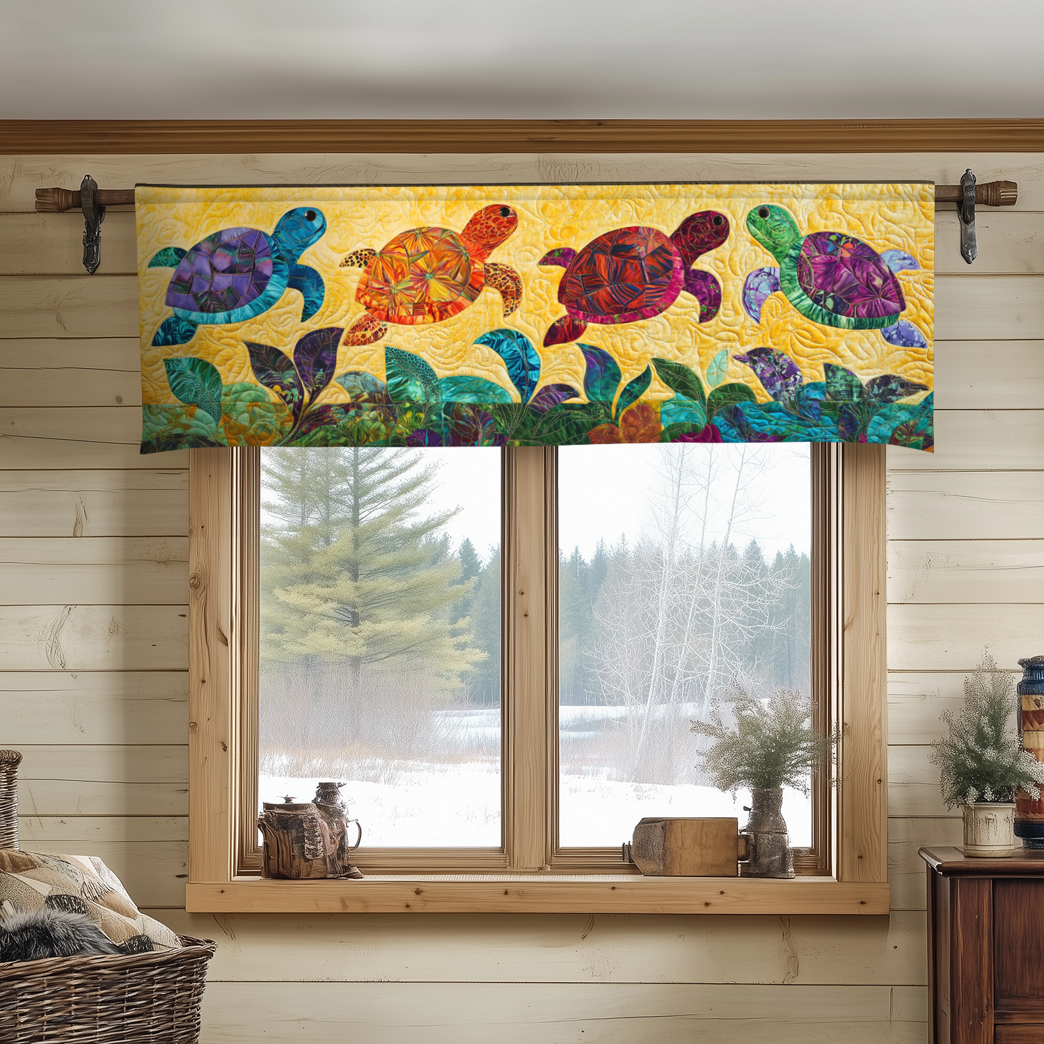 Coral Haven Quilted Valance Entryway Decor Turtle Gifts For Husband