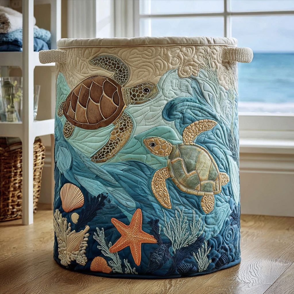 Coral Journey Quilted Laundry Basket Ideal Present For Newlyweds