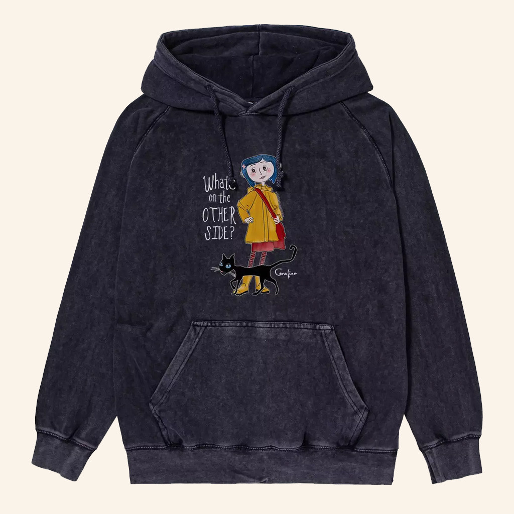 Coraline Merch Coraline What's On The Other Side Mineral Wash Hoodie Xmas Gifts For Sister Coraline Merch Coraline What's On The Other Side Mineral Wash Hoodie Xmas Gifts For Sister