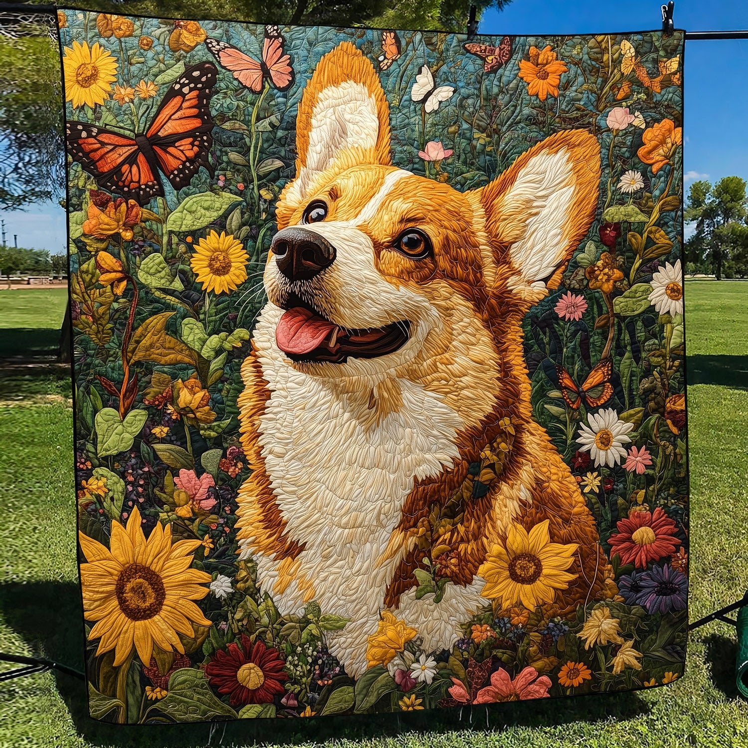 Corgi Adventures Quilted Blanket Dog And Owner Gift Ideas