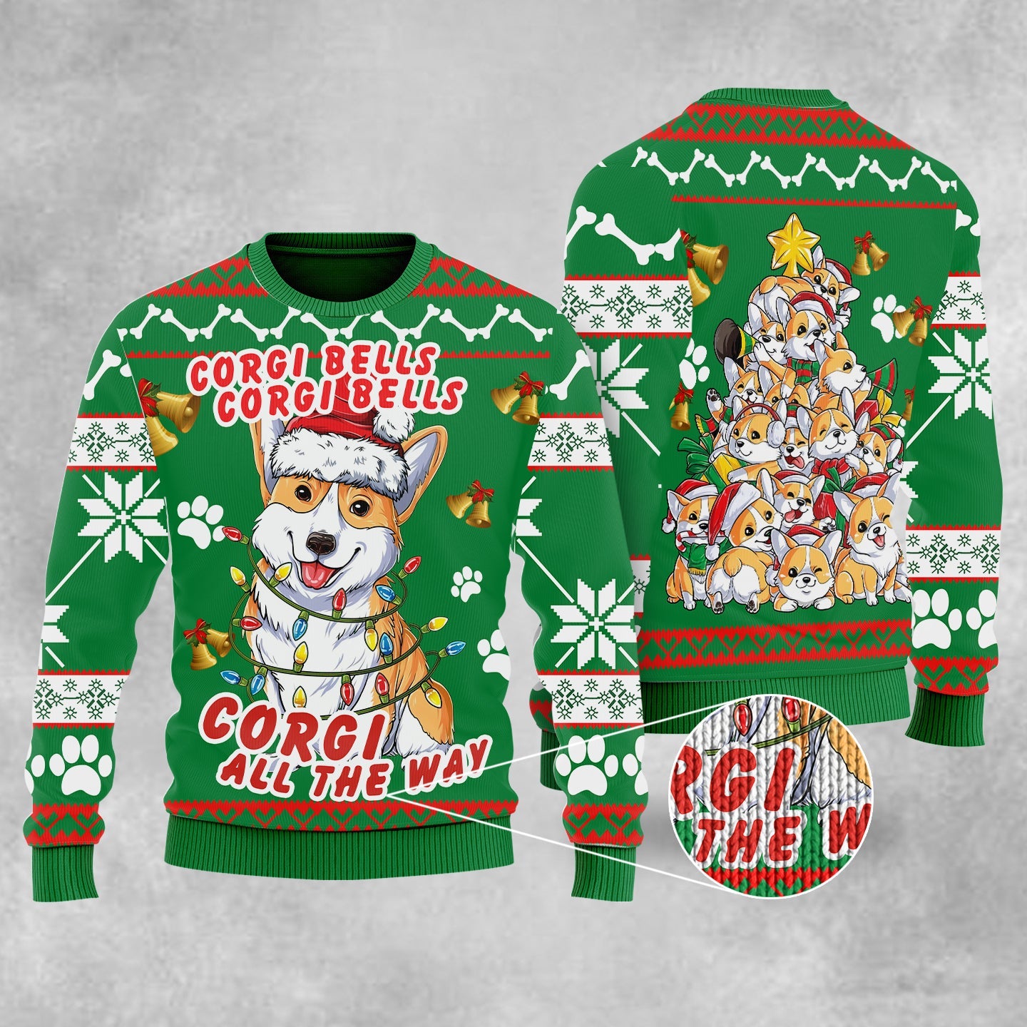Corgi Bells Bells Ugly Christmas Sweater Adorable Corgi Pullover Best Xmas Holiday Gifts